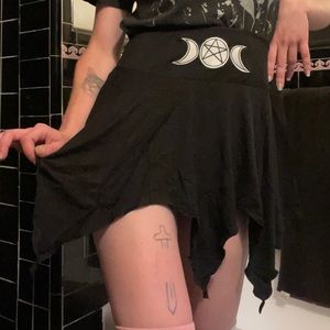 Dolls Kill Goddess Embroidered Handkerchief Skirt